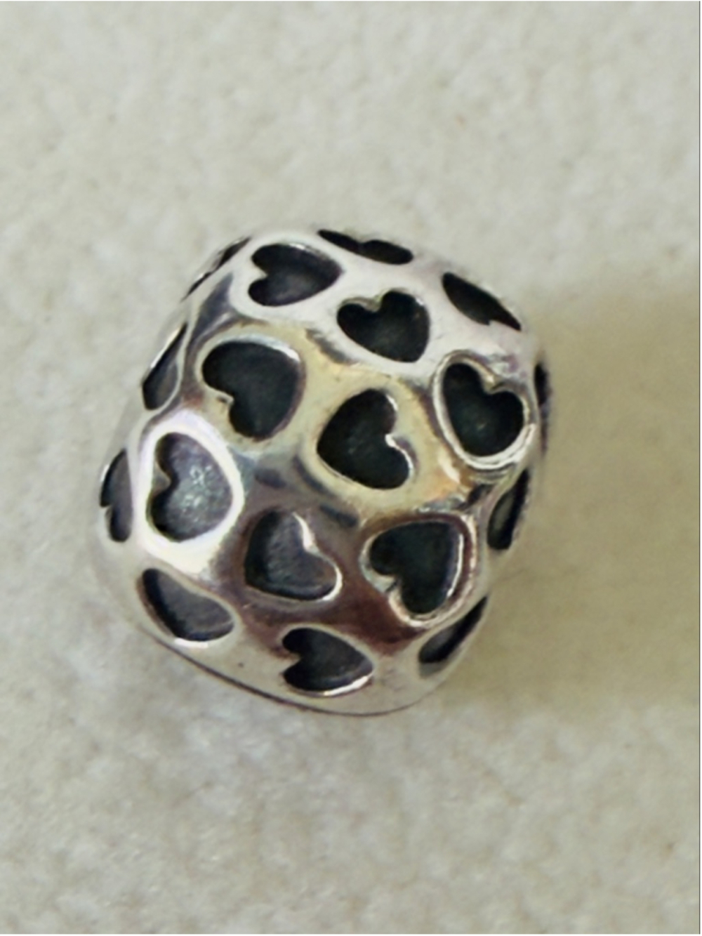Pandora Sterling Silver 925 Showered with Love Hearts Clip Charm - 791037